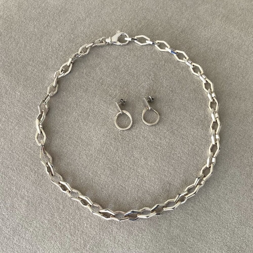 Sterling Silver Necklace and Earrings